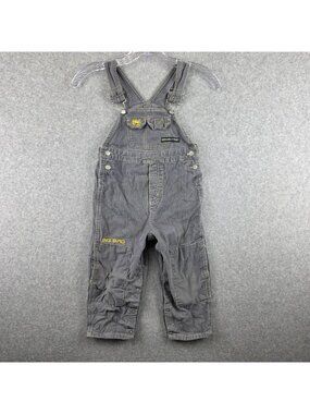 Sesame Street Overalls Boys 3T Gray Corduroy Big Bird Vintage Embroidered